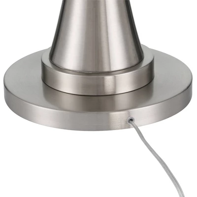 Possini Euro Design Burbank Modern 70" Tall Standing Floor Lamp Large Torchiere Foot Dimmer Switch Silver Metal Brushed Nickel Finish Living Room 4 Possini Euro Design Burbank Modern 70" Tall Standing Floor Lamp Large Torchiere Foot Dimmer Switch Silver Metal Brushed Nickel Finish Living Room - Image 4