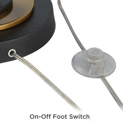 Possini Euro Design Vista Mid Century Modern 68" Tall Torchiere Floor Lamp Smart Socket Gunmetal Gray Brass Cone Shade For Living Room 4 Possini Euro Design Vista Mid Century Modern 68" Tall Torchiere Floor Lamp Smart Socket Gunmetal Gray Brass Cone Shade For Living Room - Image 4