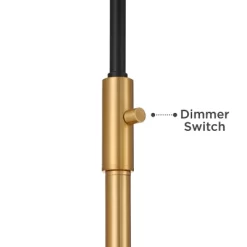 Possini Euro Design Tarrah Mid Century Modern 63" Tall Chairside Arc Floor Lamp Gold Black Metal Clear Glass Shade For Living Room House -Possini Euro Design Sales GUEST 5fdd3f6a 2906 4028 af93 13a02082d8a8