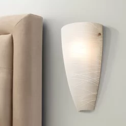 Possini Euro Design Isola Modern Wall Light Sconce White Stripes Frosted Art Glass 7 1/4" Fixture For Bedroom Bathroom Vanity Reading Living Room Home 15 Possini Euro Design Isola Modern Wall Light Sconce White Stripes Frosted Art Glass 7 1/4" Fixture For Bedroom Bathroom Vanity Reading Living Room Home -Possini Euro Design Sales GUEST 5fe0dd49 4ba4 4f56 87ce b251dd4b92ad