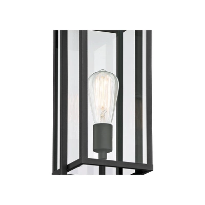 Possini Euro Design Jericho Modern Outdoor Post Light Textured Black 22" Clear Glass Panel For Exterior Barn Deck House Porch Yard Patio Home Outside 5 Possini Euro Design Jericho Modern Outdoor Post Light Textured Black 22" Clear Glass Panel For Exterior Barn Deck House Porch Yard Patio Home Outside - Image 5