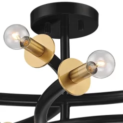 Possini Euro Design Alturus Modern Ceiling Light Semi Flush Mount Fixture 34" Wide Gloss Black Warm Brass 8-Light For Bedroom Living Room Hallway Home 10 Possini Euro Design Alturus Modern Ceiling Light Semi Flush Mount Fixture 34" Wide Gloss Black Warm Brass 8-Light For Bedroom Living Room Hallway Home -Possini Euro Design Sales GUEST 608b89e8 12d2 415b 9bf3 dfa176d7c4dd