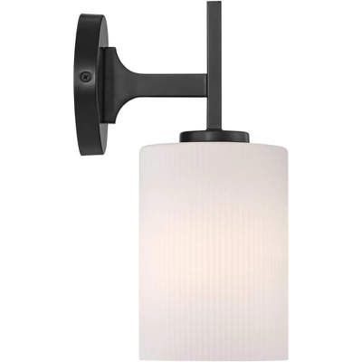 Possini Euro Design Nanni 12" High Modern Wall Sconce Light Lamp Fixture Mount Bathroom Bedroom Hardwired Cordless Matte Black Milk Glass Shade 6 Possini Euro Design Nanni 12" High Modern Wall Sconce Light Lamp Fixture Mount Bathroom Bedroom Hardwired Cordless Matte Black Milk Glass Shade - Image 6