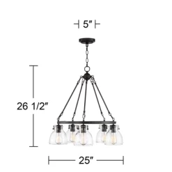 Possini Euro Design Bellis Bronze Wagon Wheel Pendant Chandelier 25" Wide Modern Clear Glass 5-Light Fixture For Dining Room House Kitchen Island Home -Possini Euro Design Sales GUEST 618dbfc5 4583 4867 8ae1 6096256d5a37