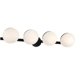 Possini Euro Design Celine Modern Wall Light Black Hardwire 30" 4-Light Fixture Opal White Glass Globe Shade For Bathroom Vanity 11 Possini Euro Design Celine Modern Wall Light Black Hardwire 30" 4-Light Fixture Opal White Glass Globe Shade For Bathroom Vanity -Possini Euro Design Sales GUEST 61ee30c5 bec4 4245 8ab3 a1d2cebcccc2