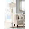 Pacific Coast Lighting Disc Modern 68" Tall Standing Floor Lamp Marble Gold Finish Living Room Bedroom House Reading Office Rectangle White Shade
