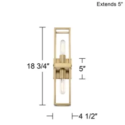 Possini Euro Design Fabian Modern Wall Light Sconces Set Of 2 Warm Brass Hardwired 4" 2-Light Fixture Open Rectangular Frame For Bedroom 10 Possini Euro Design Fabian Modern Wall Light Sconces Set Of 2 Warm Brass Hardwired 4" 2-Light Fixture Open Rectangular Frame For Bedroom -Possini Euro Design Sales GUEST 6307aef6 e5a6 4898 808d 6bcaee3d0085