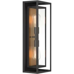 Possini Euro Design Metropolis Mid Century Modern Outdoor Wall Light Fixture Black Gold 22" Clear Glass For Post Exterior Barn Deck House Porch Yard -Possini Euro Design Sales GUEST 63d079f9 4ace 462d 993e b57ff4c3ea8c