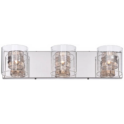 Possini Euro Design Wrapped Wire Modern Wall Light Chrome 22" Fixture Clear Glass Cylinder Shade For Bedroom Bathroom Vanity Reading Living Room House 6 Possini Euro Design Wrapped Wire Modern Wall Light Chrome 22" Fixture Clear Glass Cylinder Shade For Bedroom Bathroom Vanity Reading Living Room House - Image 6