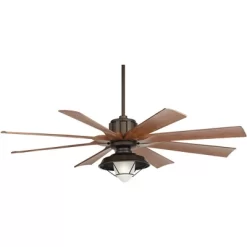 60" Possini Euro Design Defender Industrial Indoor Outdoor Ceiling Fan With LED Light Remote Oil Rubbed Bronze Koa Damp Rated For Patio Exterior Home -Possini Euro Design Sales GUEST 64e43610 e639 4580 95a8 dc5f2400a100