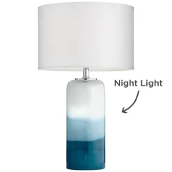 Possini Euro Design Modern Table Lamp With USB Charging Port And Nightlight LED 25" High Blue Art Glass White Shade For Bedroom Desk (Color May Vary) 13 Possini Euro Design Modern Table Lamp With USB Charging Port And Nightlight LED 25" High Blue Art Glass White Shade For Bedroom Desk (Color May Vary) -Possini Euro Design Sales GUEST 659e57a3 285c 4840 ace2 83a725c89586