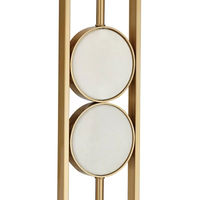 Pacific Coast Lighting Disc Modern 68" Tall Standing Floor Lamp Marble Gold Finish Living Room Bedroom House Reading Office Rectangle White Shade 5 Pacific Coast Lighting Disc Modern 68" Tall Standing Floor Lamp Marble Gold Finish Living Room Bedroom House Reading Office Rectangle White Shade - Image 5