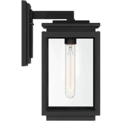 Possini Euro Design Atkins Modern Outdoor Wall Light Fixture Matte Black 14 1/4" Clear Glass For Post Exterior Barn Deck House Porch Yard Posts Patio -Possini Euro Design Sales GUEST 65e53daa fcfb 42ab 8caa 31139c67b349