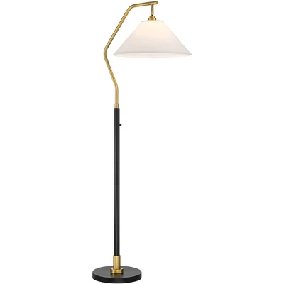 Possini Euro Design Rook Mid Century Modern 66" Tall Standing Floor Lamp Light Curved Chairside Arc With Dimmer Gold Black Metal Living Room Bedroom 7 Possini Euro Design Rook Mid Century Modern 66" Tall Standing Floor Lamp Light Curved Chairside Arc With Dimmer Gold Black Metal Living Room Bedroom - Image 7