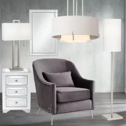 Possini Euro Design Concentric Brushed Nickel Pendant Chandelier 25" Wide Modern White Fabric Drum 4-Light For Dining Room House Foyer Kitchen Island -Possini Euro Design Sales GUEST 66d9ba0e 4c64 4047 86d2 6dca93c49a1a