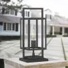 Possini Euro Design Possini Euro Jericho 17" High Textured Black Outdoor Pier Mount Light