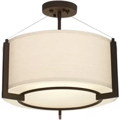 Possini Euro Design Stinson Modern Ceiling Light Semi Flush Mount Fixture 17 1/4" Wide Bronze 3-Light Linen Drum Shade For Bedroom Kitchen Living Room 11 Possini Euro Design Stinson Modern Ceiling Light Semi Flush Mount Fixture 17 1/4" Wide Bronze 3-Light Linen Drum Shade For Bedroom Kitchen Living Room -Possini Euro Design Sales GUEST 693e4b1b 0803 44f6 9c27 e7bc518b632b