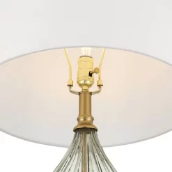 Possini Euro Design Rebecca 29" Tall Teardrop Modern End Table Lamp Gold Brass Finish Smoked Glass Metal Single White Shade Living Room Bedroom -Possini Euro Design Sales GUEST 694ebf3f 8736 4a51 808b 16313ed85fea