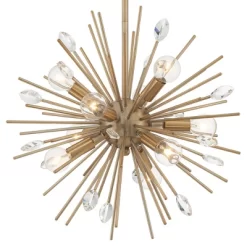 Possini Euro Design Janae Warm Gold Sputnik Chandelier 18" Wide Modern Crystal 9-Light Fixture For Dining Room House Foyer Kitchen Island Entryway -Possini Euro Design Sales GUEST 6b3980c9 a748 4b63 8880 1a5782afbecb