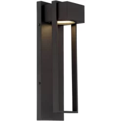Possini Euro Design Modern Outdoor Wall Light LED Fixture Textured Black 16" Round Crystal Diffuser For Post Exterior House Porch -Possini Euro Design Sales GUEST 6cb7cefa 64b5 4386 a514 3a7ed9bd3775