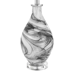 Possini Euro Design Marisa 27 1/2" Tall Modern Table Lamp Gray Swirl Finish Art Glass Single White Shade Living Room Bedroom Bedside Nightstand House -Possini Euro Design Sales GUEST 6d00bf0d 1540 4cbc aadd 8cd155c7a16b