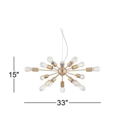 Possini Euro Design Hemingson Gold Large Chandelier 33" Wide Modern Sputnik 12-Light LED Fixture For Dining Room House Foyer Kitchen Island Entryway -Possini Euro Design Sales GUEST 6dc62696 3edd 4d7e 864f f4c76e89043b