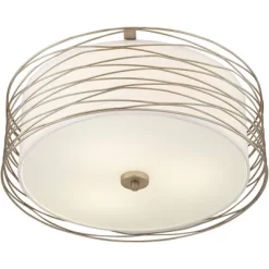 Possini Euro Design Modern Ceiling Light Flush Mount Fixture Antique Silver Leaf 18" Wide Wavy Spun White Drum For Bedroom Kitchen 11 Possini Euro Design Modern Ceiling Light Flush Mount Fixture Antique Silver Leaf 18" Wide Wavy Spun White Drum For Bedroom Kitchen -Possini Euro Design Sales GUEST 6e794785 090f 4408 857a 540b895c84a4
