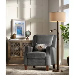 Possini Euro Design Traverse Modern Floor Lamp With LED Gooseneck Reading Light 64" Tall Oil Rubbed Bronze Oatmeal Drum Shade For Living Room Bedroom -Possini Euro Design Sales GUEST 6eb60d76 db84 4637 b748 ded2a129f757