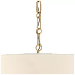 Possini Euro Design Warm Gold Pendant Chandelier 20" Wide Modern White Linen Drum Shade 4-Light Fixture For Dining Room Foyer Kitchen Island Entryway -Possini Euro Design Sales GUEST 6ef32cf2 e941 4364 9f50 317030122b20