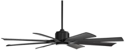 60" Possini Euro Design Defender Modern Indoor Outdoor Ceiling Fan With Dimmable LED Light Remote Control Matte Black Damp Rated For Patio Exterior -Possini Euro Design Sales GUEST 6fe36350 f2fc 431d ac02 829b0c49555a