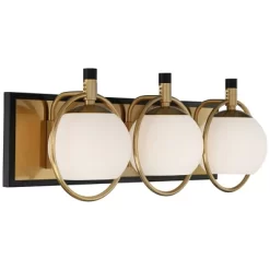 Possini Euro Design Carlyn Mid Century Modern Wall Light Brass Black Hardwire 26" 3-Light Fixture White Glass Globe Shade For Bedroom Bathroom Vanity 10 Possini Euro Design Carlyn Mid Century Modern Wall Light Brass Black Hardwire 26" 3-Light Fixture White Glass Globe Shade For Bedroom Bathroom Vanity -Possini Euro Design Sales GUEST 6fec3c23 2755 47e6 ac1d fd4c944a63f2