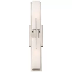 Possini Euro Design Midtown Modern Wall Lights Set Of 2 Satin Nickel Hardwire 4 1/2" 4-Light Fixture White Glass For Bedroom Bathroom Vanity Reading -Possini Euro Design Sales GUEST 704202b1 c41c 4a81 a9c2 b0ee9ec3c812 1