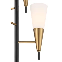 Possini Euro Design Quatro Mid Century Modern Tree Floor Lamp 71" Tall Black Gold Metal 4 Light Frosted Glass Cone Shade For Living Room Bedroom House 10 Possini Euro Design Quatro Mid Century Modern Tree Floor Lamp 71" Tall Black Gold Metal 4 Light Frosted Glass Cone Shade For Living Room Bedroom House -Possini Euro Design Sales GUEST 71786e33 06e1 476f 946b 8424836773ef