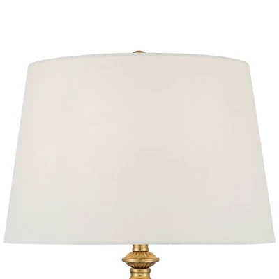 Possini Euro Design Clarrissa 31 1/2" Tall Fluted Vase Large Traditional End Table Lamp Pink Brass Finish Glass Single White Shade Living Room Bedroom 2 Possini Euro Design Clarrissa 31 1/2" Tall Fluted Vase Large Traditional End Table Lamp Pink Brass Finish Glass Single White Shade Living Room Bedroom - Image 2