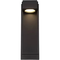 Possini Euro Design Modern Outdoor Wall Light LED Fixture Textured Black 16" Round Crystal Diffuser For Post Exterior House Porch -Possini Euro Design Sales GUEST 721105fa 2c57 4634 b967 db3431a89ffd