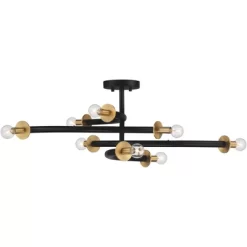 Possini Euro Design Alturus Modern Ceiling Light Semi Flush Mount Fixture 34" Wide Gloss Black Warm Brass 8-Light For Bedroom Living Room Hallway Home 11 Possini Euro Design Alturus Modern Ceiling Light Semi Flush Mount Fixture 34" Wide Gloss Black Warm Brass 8-Light For Bedroom Living Room Hallway Home -Possini Euro Design Sales GUEST 7277a17b c87f 43f0 9269 08b6aff9a7f6