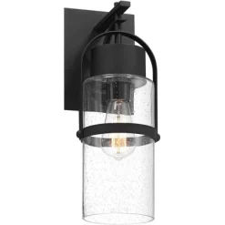 Possini Euro Design Caramela 16" High Modern Outdoor Wall Light Fixture Mount Porch House Exterior Outside Weatherproof Black Metal Clear Glass Shade -Possini Euro Design Sales GUEST 7281399c a522 44ee 9cb3 430842462bb6