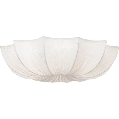 Possini Euro Design Planetarium Modern Ceiling Light Flush Mount Fixture 21" Wide Chrome 3-Light Ivory Fabric Scalloped Bowl For Bedroom Living Room 7 Possini Euro Design Planetarium Modern Ceiling Light Flush Mount Fixture 21" Wide Chrome 3-Light Ivory Fabric Scalloped Bowl For Bedroom Living Room - Image 7