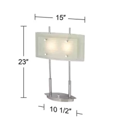 Possini Euro Design Charles Street Modern Desk Lamp 23" High Chrome Satin Nickel Frosted Slump Glass Shade For Bedroom Living Room Bedside Nightstand -Possini Euro Design Sales GUEST 72f5eda7 e445 4ef1 bab7 c99c49fe11e9