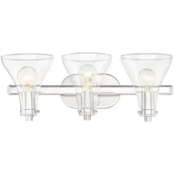 Possini Euro Design Sorren Industrial Modern Wall Light Polished Chrome Hardwire 20 1/2" 3-Light Fixture Clear Glass For Bedroom Bathroom Vanity Home -Possini Euro Design Sales GUEST 72f76a06 d1f3 4651 a4c1 7eb6db24f964