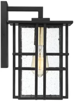 Possini Euro Design Arley Modern Outdoor Wall Light Fixture Black Geometric Frame 12" Seedy Glass For Post Exterior Barn Deck House Porch Yard Patio -Possini Euro Design Sales GUEST 744bc5f6 a55e 4ef7 96e8 607237ecac19