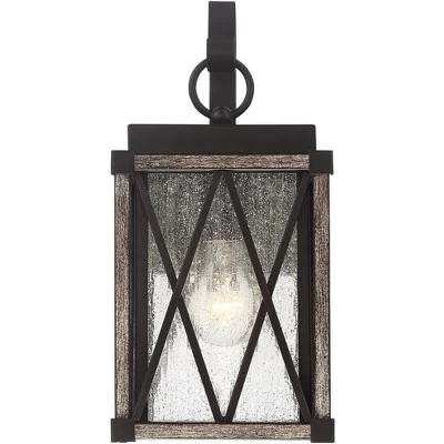 Possini Euro Design Brawley Rustic Industrial Outdoor Wall Light Fixture Bronze Wood Grain 13 1/2" Clear Seedy Glass For Post Exterior Barn Deck House 3 Possini Euro Design Brawley Rustic Industrial Outdoor Wall Light Fixture Bronze Wood Grain 13 1/2" Clear Seedy Glass For Post Exterior Barn Deck House - Image 3