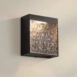Possini Euro Design Possini Euro Sofia 8 1/2"H Black Hammered Glass LED Wall Sconce