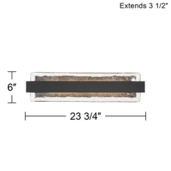 Possini Euro Design Cascadia 23 3/4" High Modern Bathroom Vanity Wall Lamp Light Fixture Mount Over The Sink Mirror LED Black Piastra Glass Shade -Possini Euro Design Sales GUEST 752e5ca5 87d5 430f 8b96 840d0ab75b71