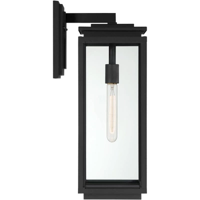 Possini Euro Design Atkins 21 1/4" High Modern Outdoor Wall Light Fixture Mount Porch House Weatherproof Matte Black Die Cast Metal Clear Glass Shade 7 Possini Euro Design Atkins 21 1/4" High Modern Outdoor Wall Light Fixture Mount Porch House Weatherproof Matte Black Die Cast Metal Clear Glass Shade - Image 7