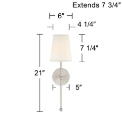 Possini Euro Design Elena Modern Wall Light Sconces Set Of 2 Brushed Nickel Hardwire 6" Fixture Cream Linen Shade For Bedroom Reading Living Room Home -Possini Euro Design Sales GUEST 75bc5af6 4a79 4fe2 800e 96eb7ebab24f