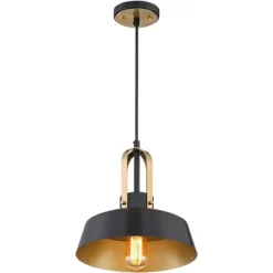 Possini Euro Design Black Warm Brass Mini Pendant Lighting Fixture 12" Wide Farmhouse Rustic For Dining Room House Home Kitchen Island High Ceilings -Possini Euro Design Sales GUEST 773d06bd 78f5 4444 afd0 6fbc4b841124