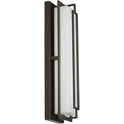 Possini Euro Design Belfonte Modern Outdoor Wall Light Fixture Bronze LED 16 1/4" White Glass For Post Exterior Barn Deck House Porch Yard Patio Home -Possini Euro Design Sales GUEST 787a8f10 818f 42e3 a9ba 346a1d9b38d9