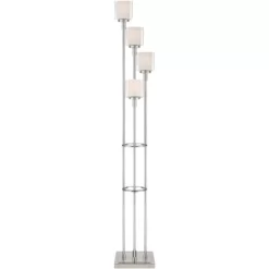 Possini Euro Design Modern Tree Floor Lamp With USB Charging Port 4-Light 72" Tall Brushed Nickel Glass Shade Living Room Reading -Possini Euro Design Sales GUEST 788c85f5 5da2 46be 9e0e 119e5f96e772