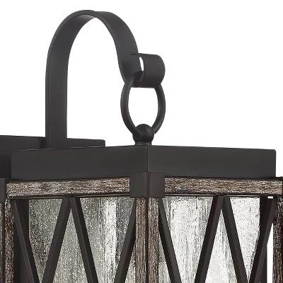 Possini Euro Design Brawley Rustic Industrial Outdoor Wall Light Fixture Bronze Wood Grain 13 1/2" Clear Seedy Glass For Post Exterior Barn Deck House 2 Possini Euro Design Brawley Rustic Industrial Outdoor Wall Light Fixture Bronze Wood Grain 13 1/2" Clear Seedy Glass For Post Exterior Barn Deck House - Image 2